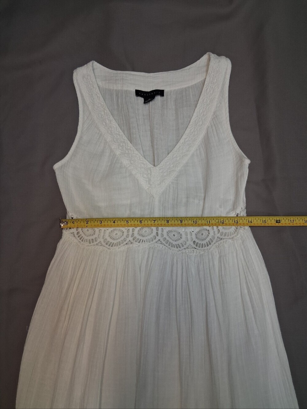 Sanctuary White Lace-Trim Midi Dress XS - Picture 8 of 16